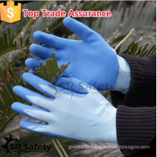 SRSAFETY high quality safety gloves/13g latex palm coated gloves/gardening gloves/made in China